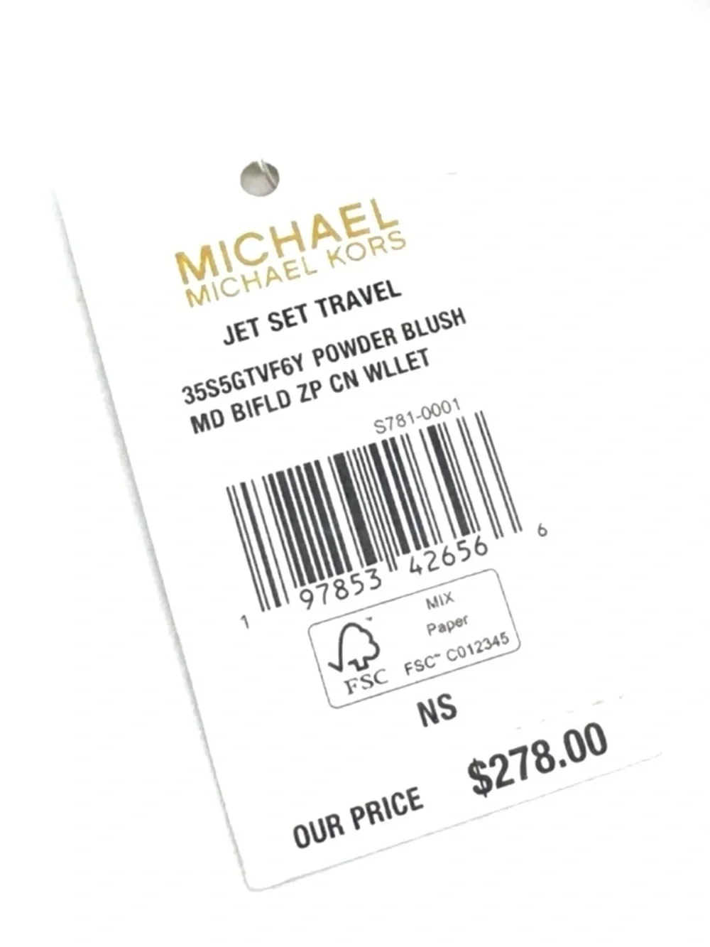 Michael Kors Medium Quilted Bifold Zip Chain Wallet Powder Blush